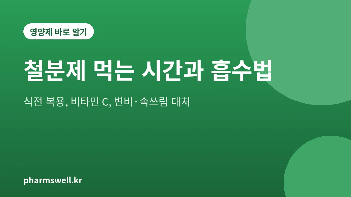 철분제 복용 시간과 흡수를 높이는 방법을 정리한 설명 그림
