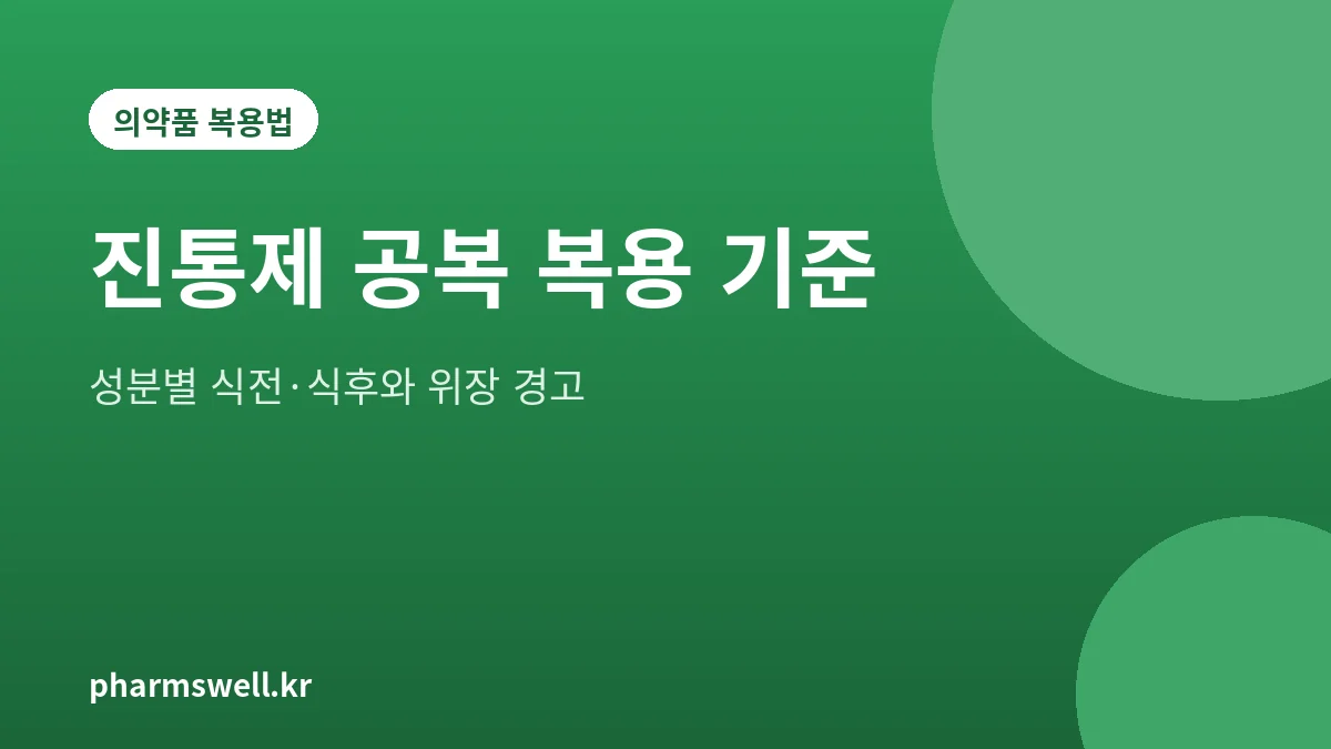 진통제 공복 복용 가능 여부를 성분별로 정리한 대표 그림