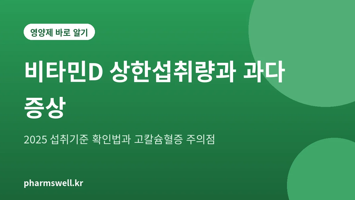 비타민D 상한섭취량과 과다 복용 증상을 설명하는 대표 그림